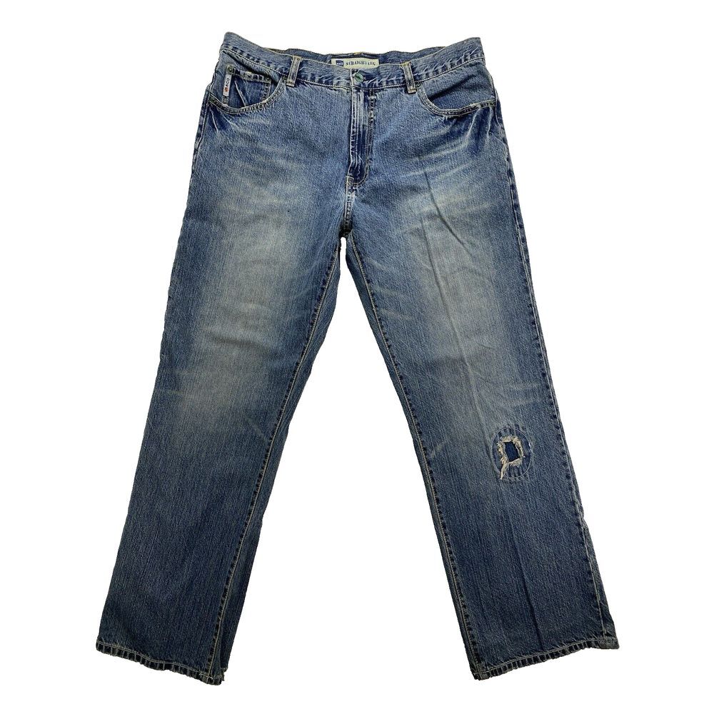 Paco Jeans 1989 Straight leg distressed‎ Y2K 90s Pocket Denim Blue 34x30 blemish